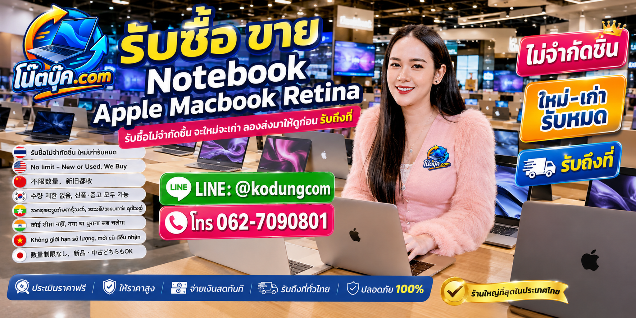 รับซื้อ Notebook Apple Macbook Retina เก่า ไม่ได้ใช้งาน เครื่องเสีย และซาก ประเมินตามสภาพ