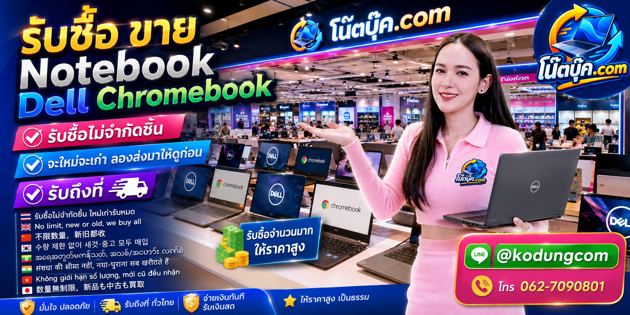 รับซื้อ Dell Chromebook เก่า ไม่ได้ใช้งาน ตกรุ่น ปลดระวาง และซาก ประเมินตามสภาพ
