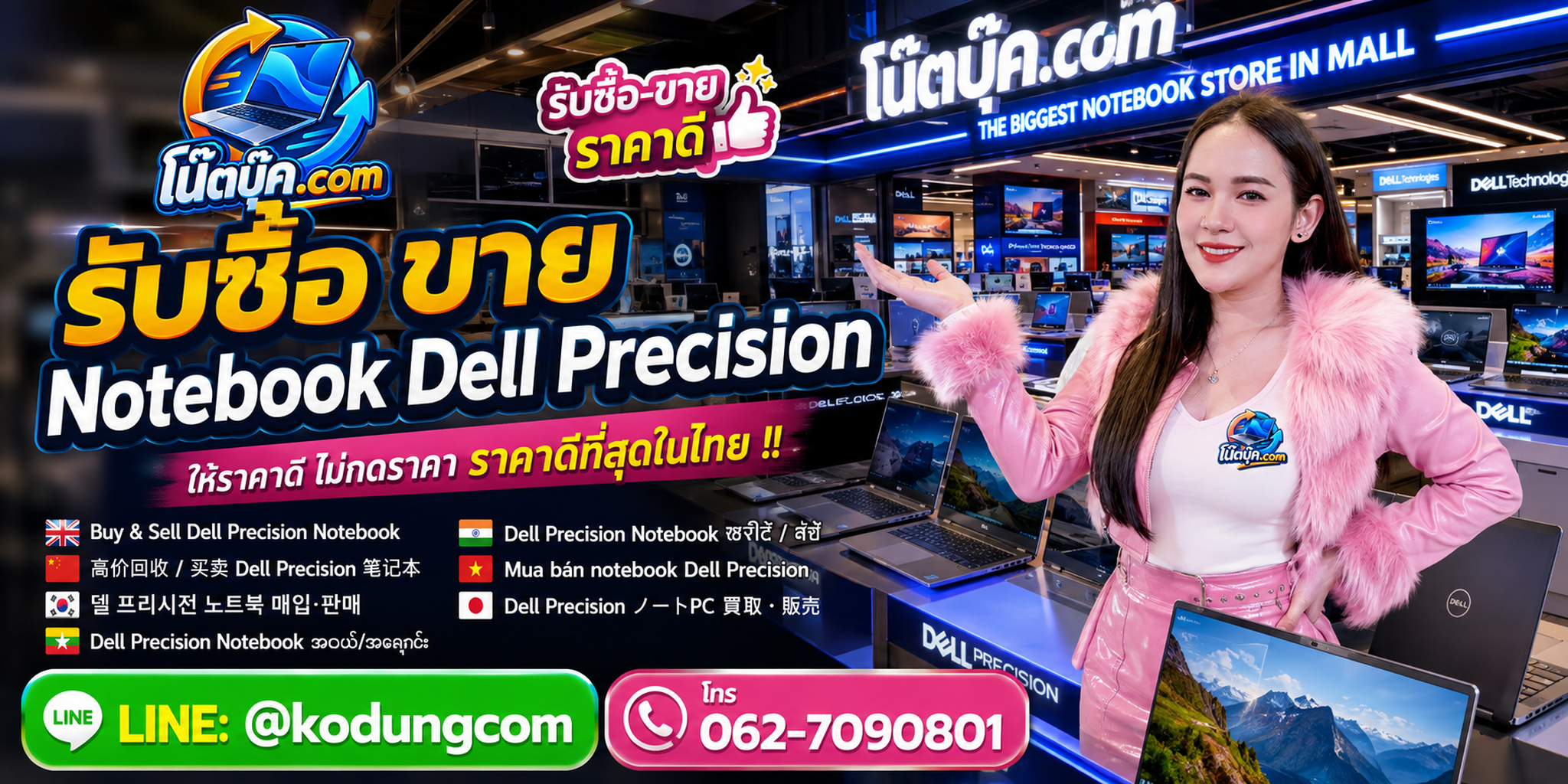 โน๊ตบุ๊ค.com รับซื้อ ขาย จำหน่าย Notebook Dell Precision Mobile Workstation มือสอง เก่า เสีย และรับถึงที่