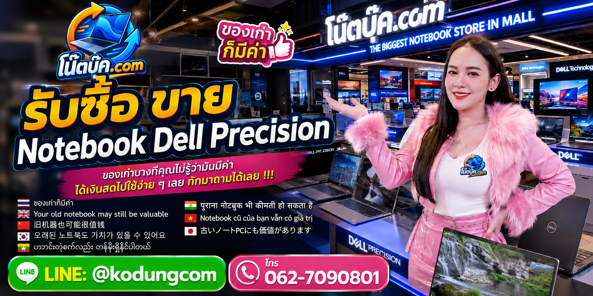 รับซื้อ ขาย Notebook Dell Precision มือสอง เก่า เสีย ติดต่อสะดวก ตอบเร็ว และสอบถามบริการรับถึงที่