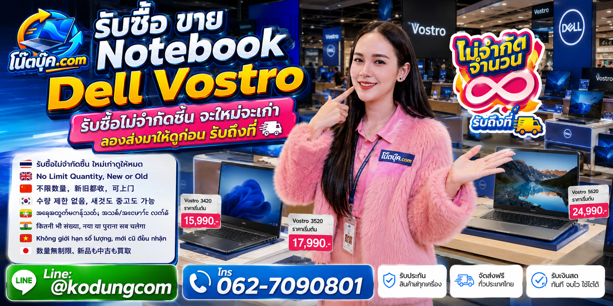 รับซื้อ ขาย Notebook Dell Vostro เก่า เครื่องที่ไม่ได้ใช้งาน และเครื่องมีมูลค่าตามสภาพ