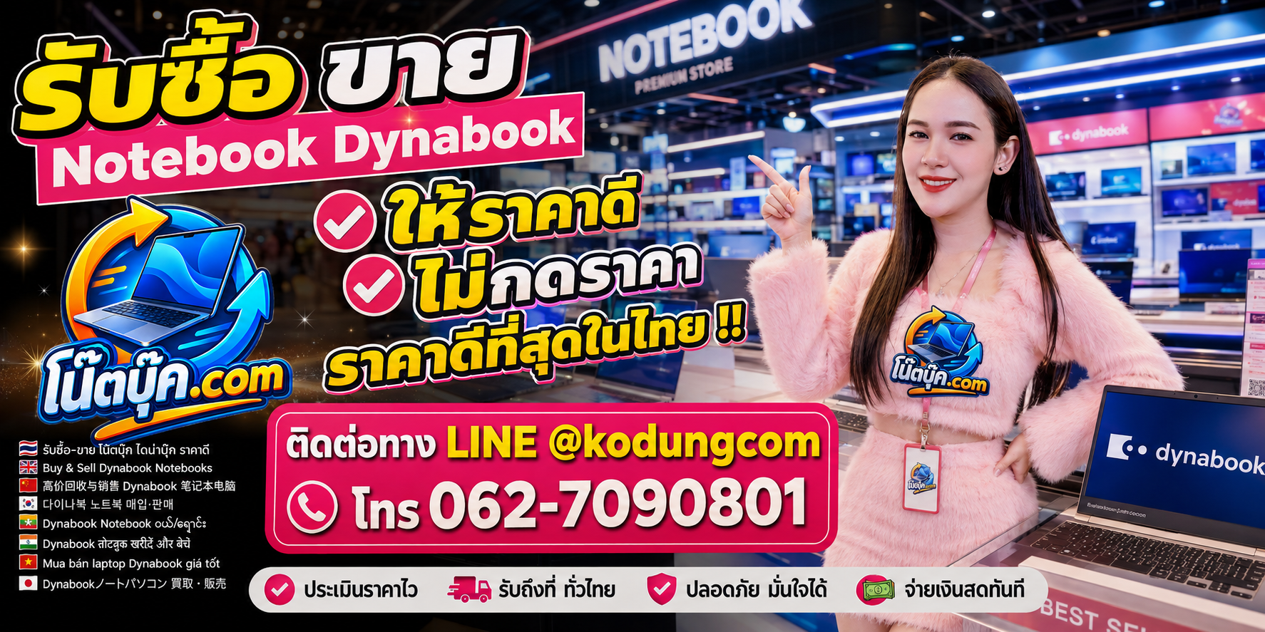 โน๊ตบุ๊ค.com รับซื้อ ขาย จำหน่าย Notebook Dynabook มือสอง เก่า เสีย และรับถึงที่ตามเงื่อนไข